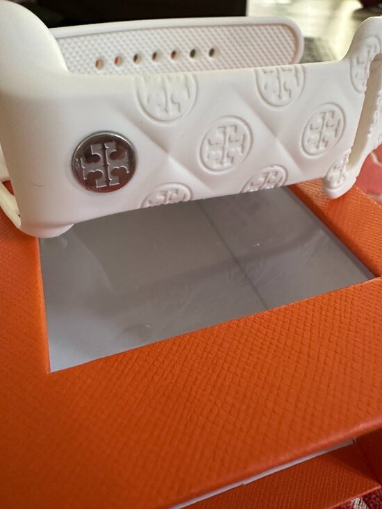 Tory Burch Apple Watch Band 41mm White Silicone Strap The T Monogram TBS0106